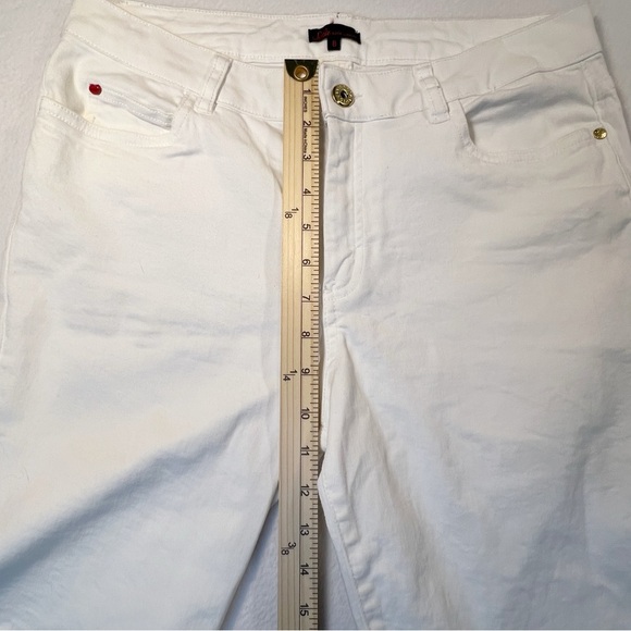Sofia Vegara Shorts Denim White Bermuda Size 8 Five Pocket Stretch - Picture 9 of 11